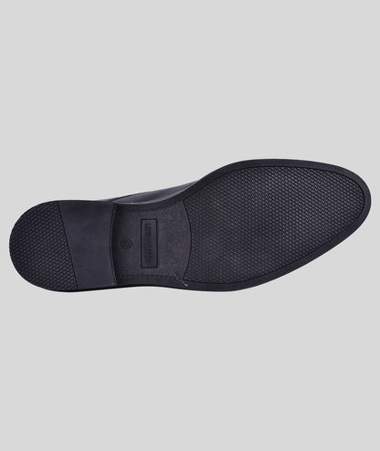 Double monk strap leather dress shoe for men