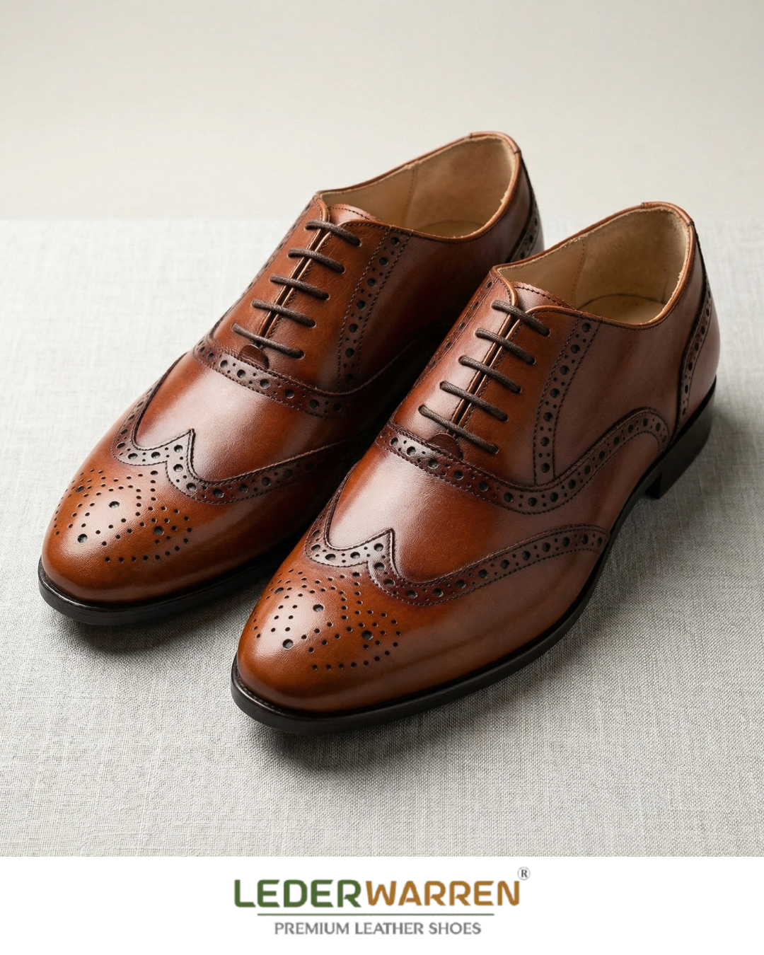 LEDERWARREN Broque Tan Formal Shoes