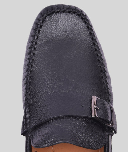 MENS LEATHER SIDE BUCKLE LOAFER SHOES