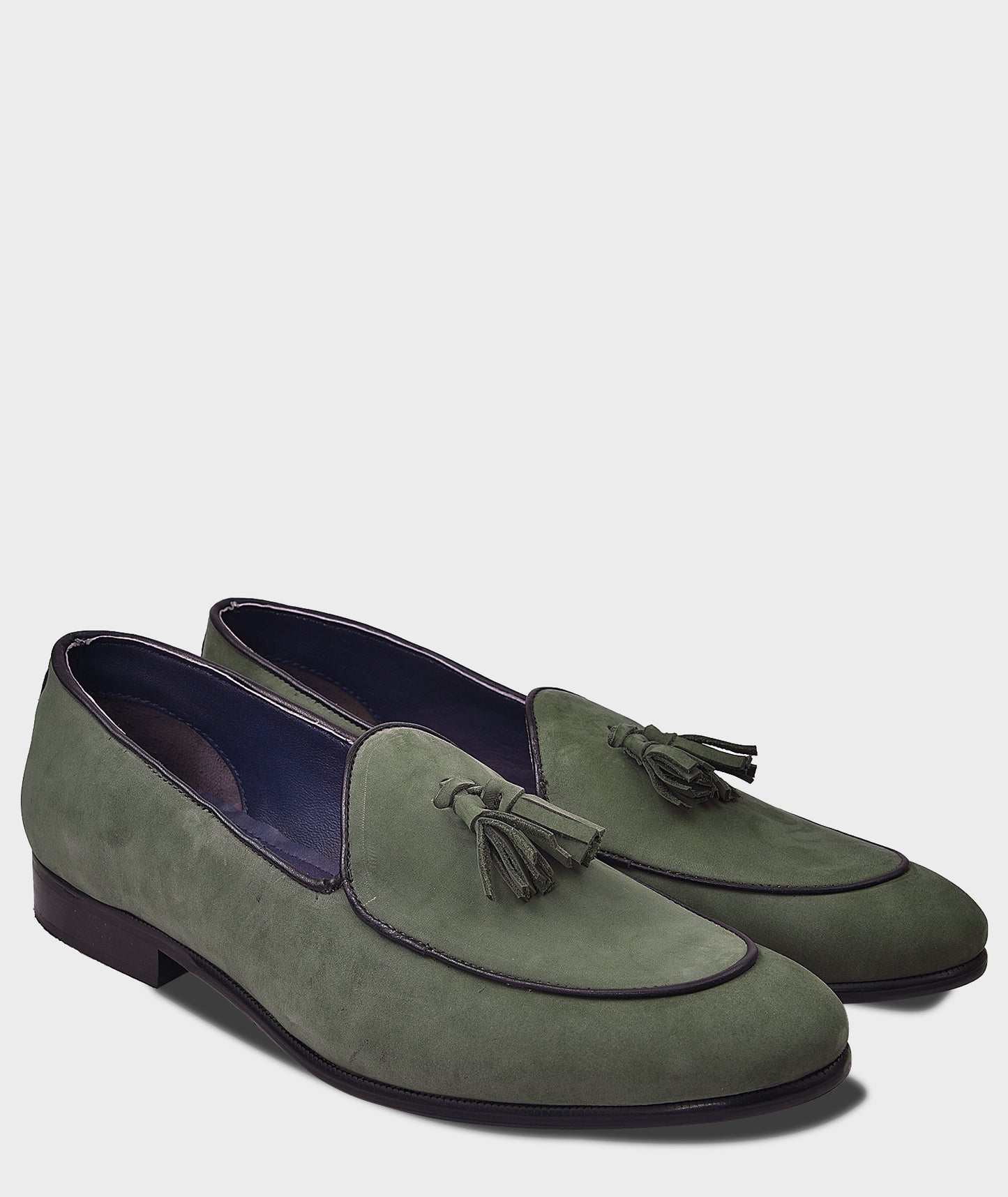 Belgian Green Loafer Shoes For Men