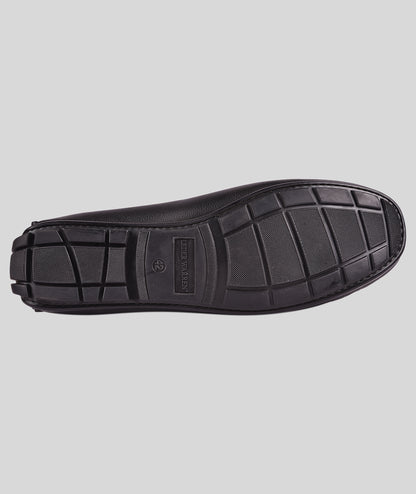 Men's Leather Buckle Black Loafer