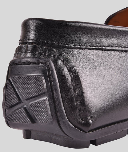 Leather Buckle Men's Leather Black Loafers Shoes