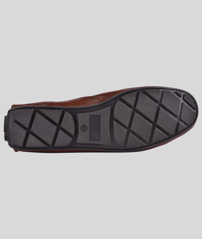Leather Buckle Men's Leather Tan Loafers Shoes
