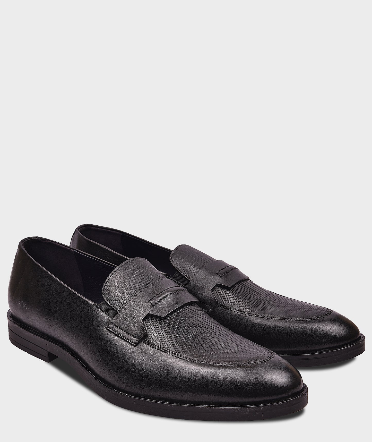 Penny Black Loafers Shoes For Mens