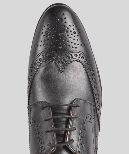 LEDERWARREN Broque Black Formal Shoes