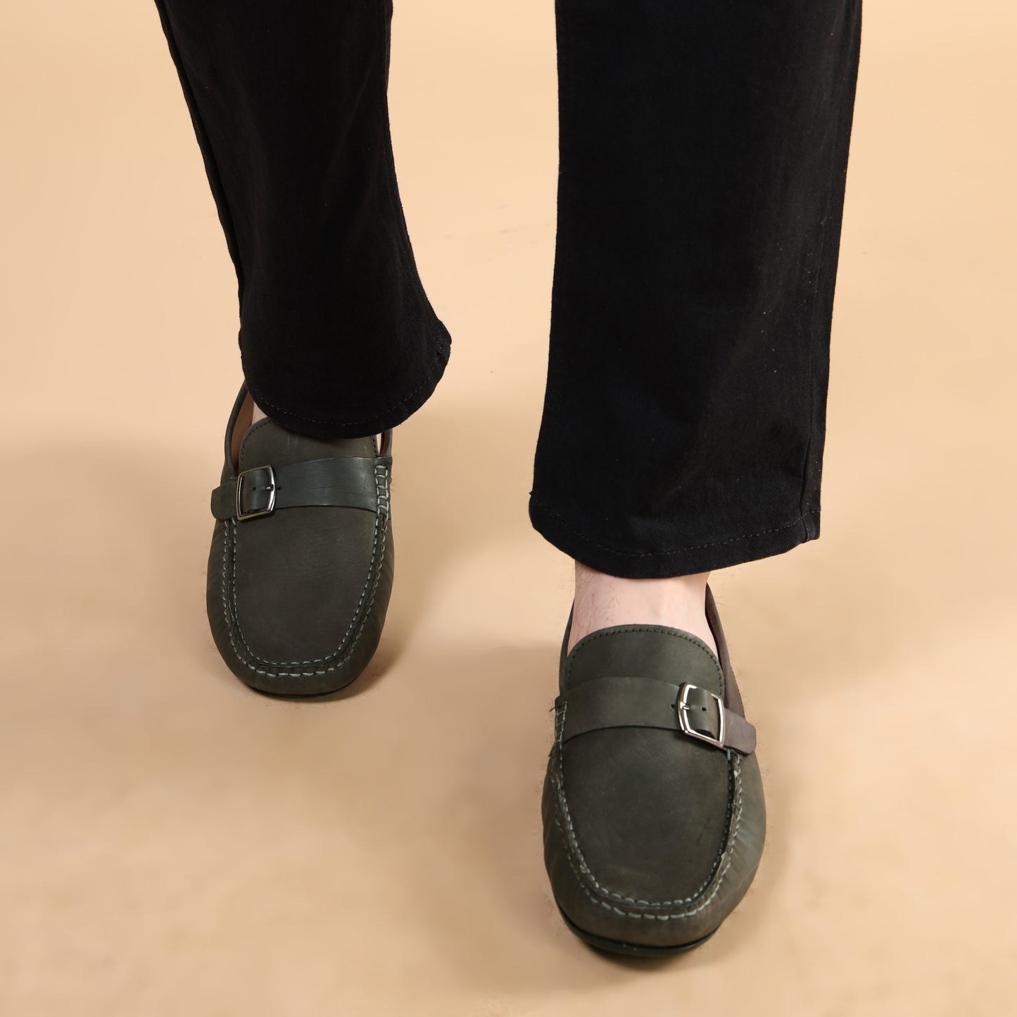 MENS LOAFER SHOES SIDE BUCKLE