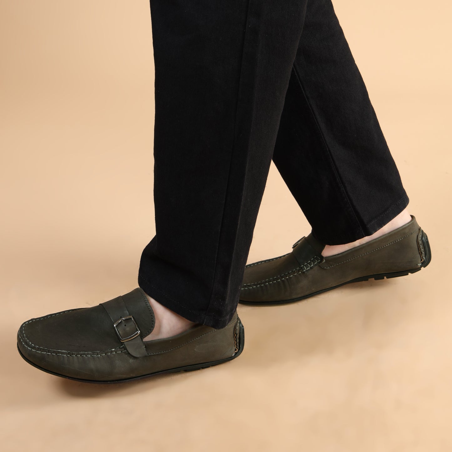 MENS LOAFER SHOES SIDE BUCKLE