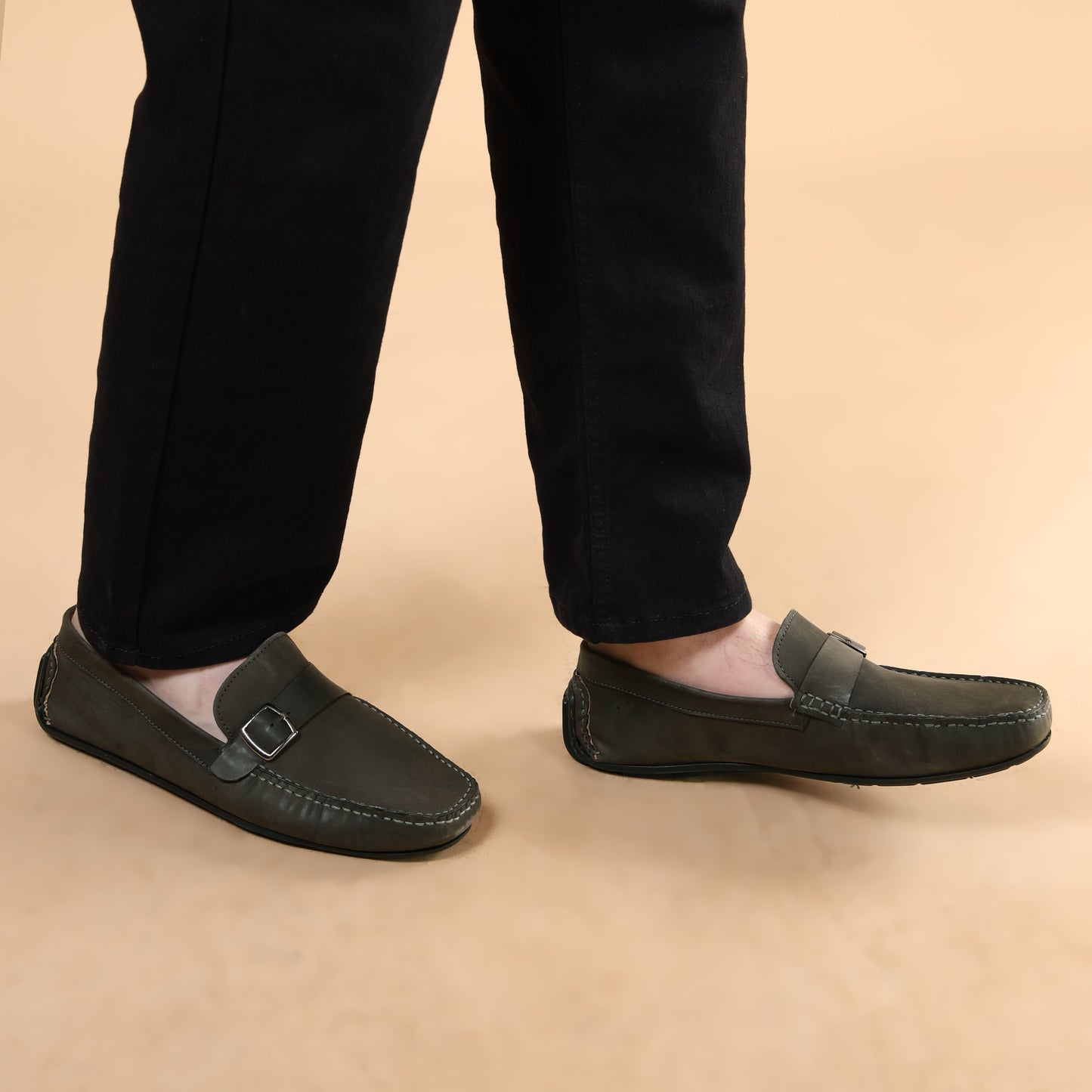 MENS LOAFER SHOES SIDE BUCKLE