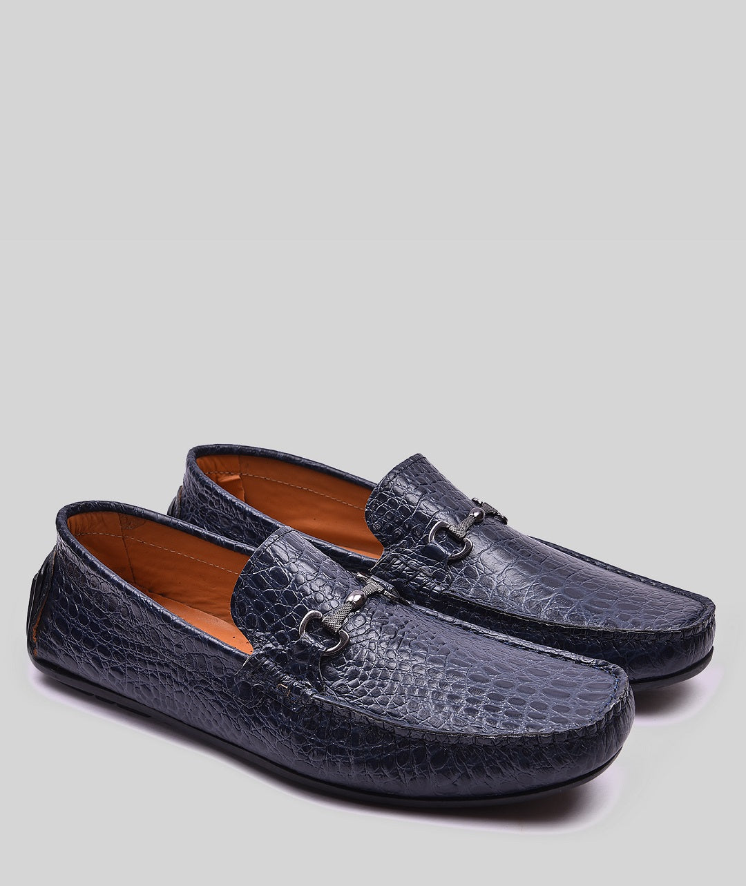 leather Loafer Shoes For Men Blue fashion