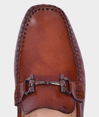 Leather Buckle Tan Men's Leather Loafers – Premium Quality & Timeless Design
