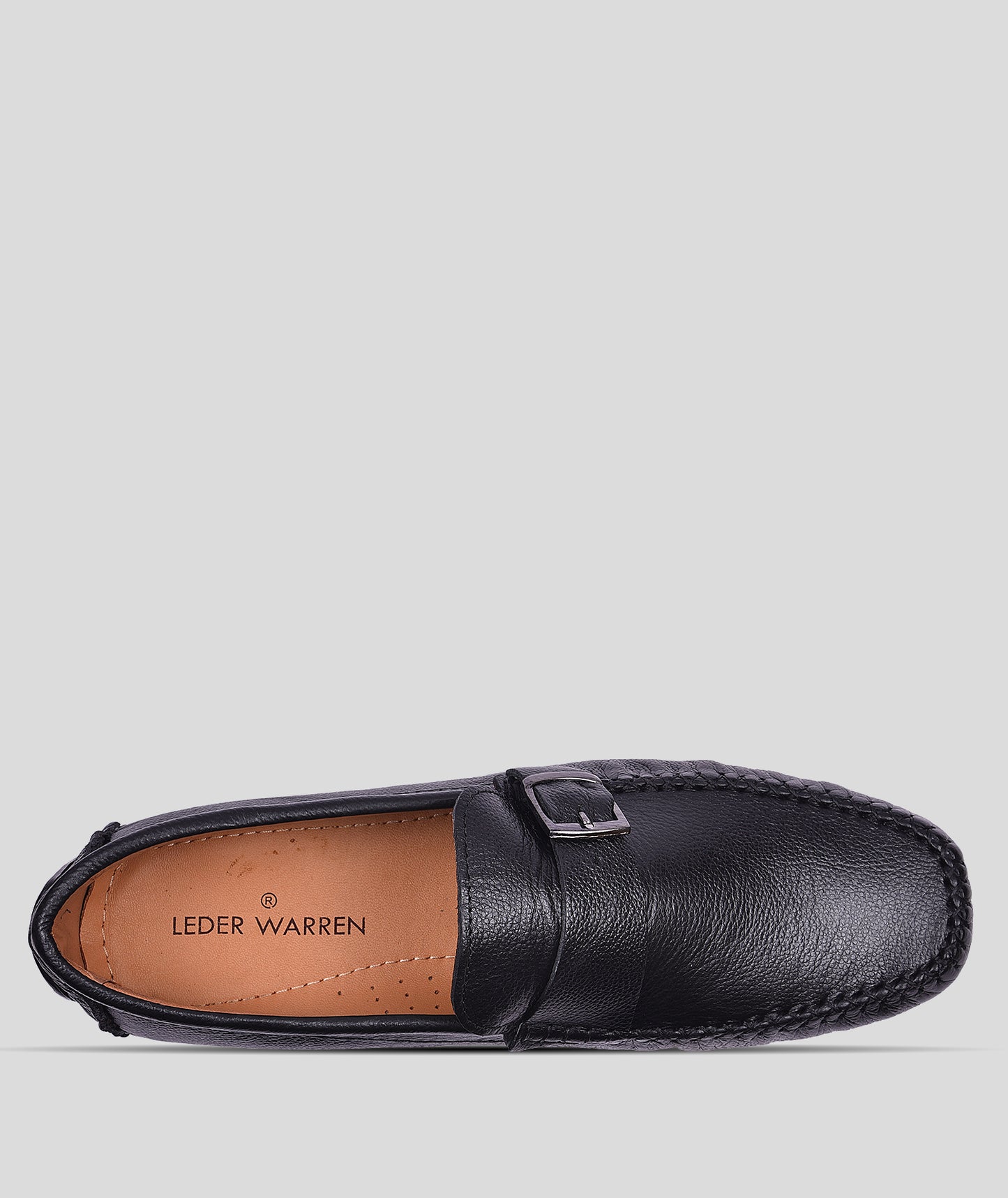 MENS LEATHER SIDE BUCKLE LOAFER SHOES