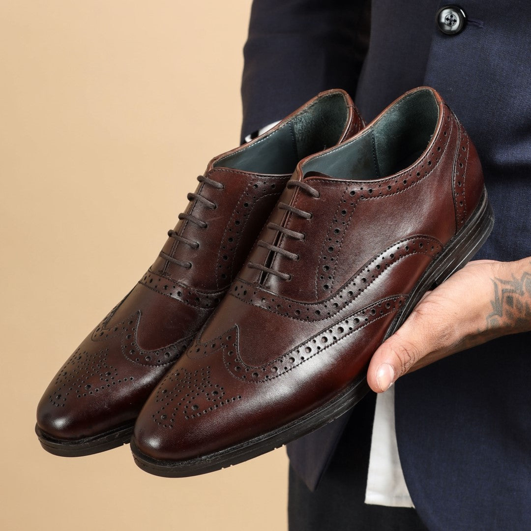 LEDERWARREN Broque Brown Formal Shoes