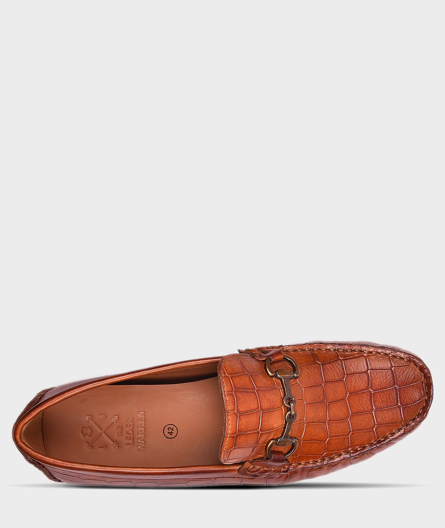 Premium Leather Croco Buckle Tan Men's Leather Loafers