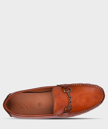 Premium Leather Buckle Tan Men's Leather Loafers