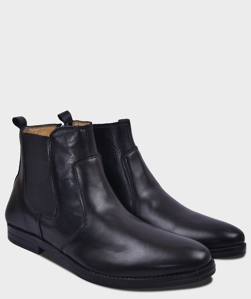 Leder warren Chelsea Leather Boots Zip Black