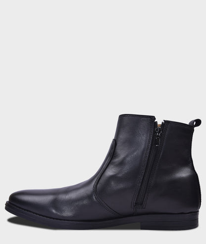 Leder warren Chelsea Leather Boots Zip Black