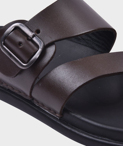 Leather Chappals For Men Brown LW2279