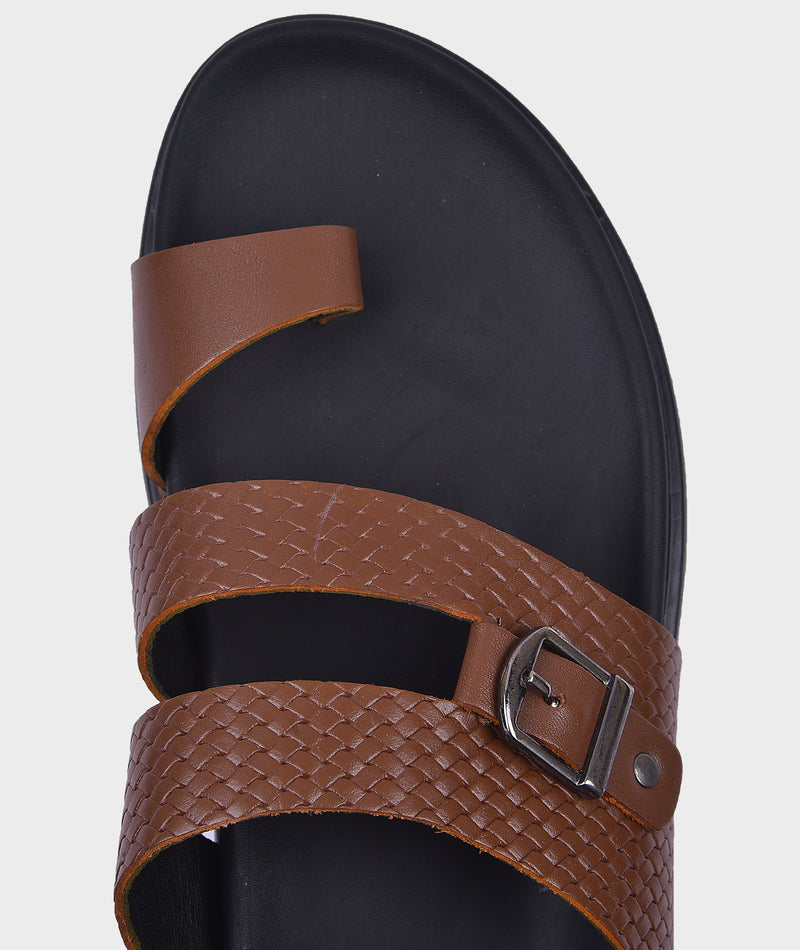 Leather Chappals For Men Tan LW2280