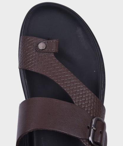 Leather Chappals For Men Brown LW2281