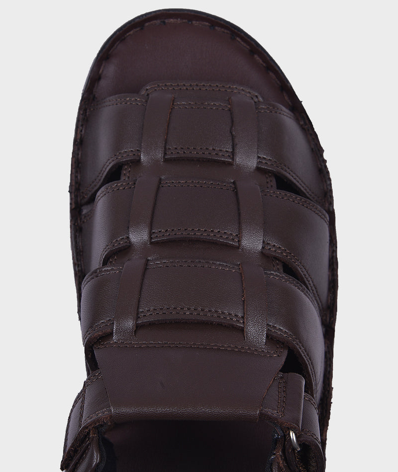 Leather Sandals For Men Brown LW2376