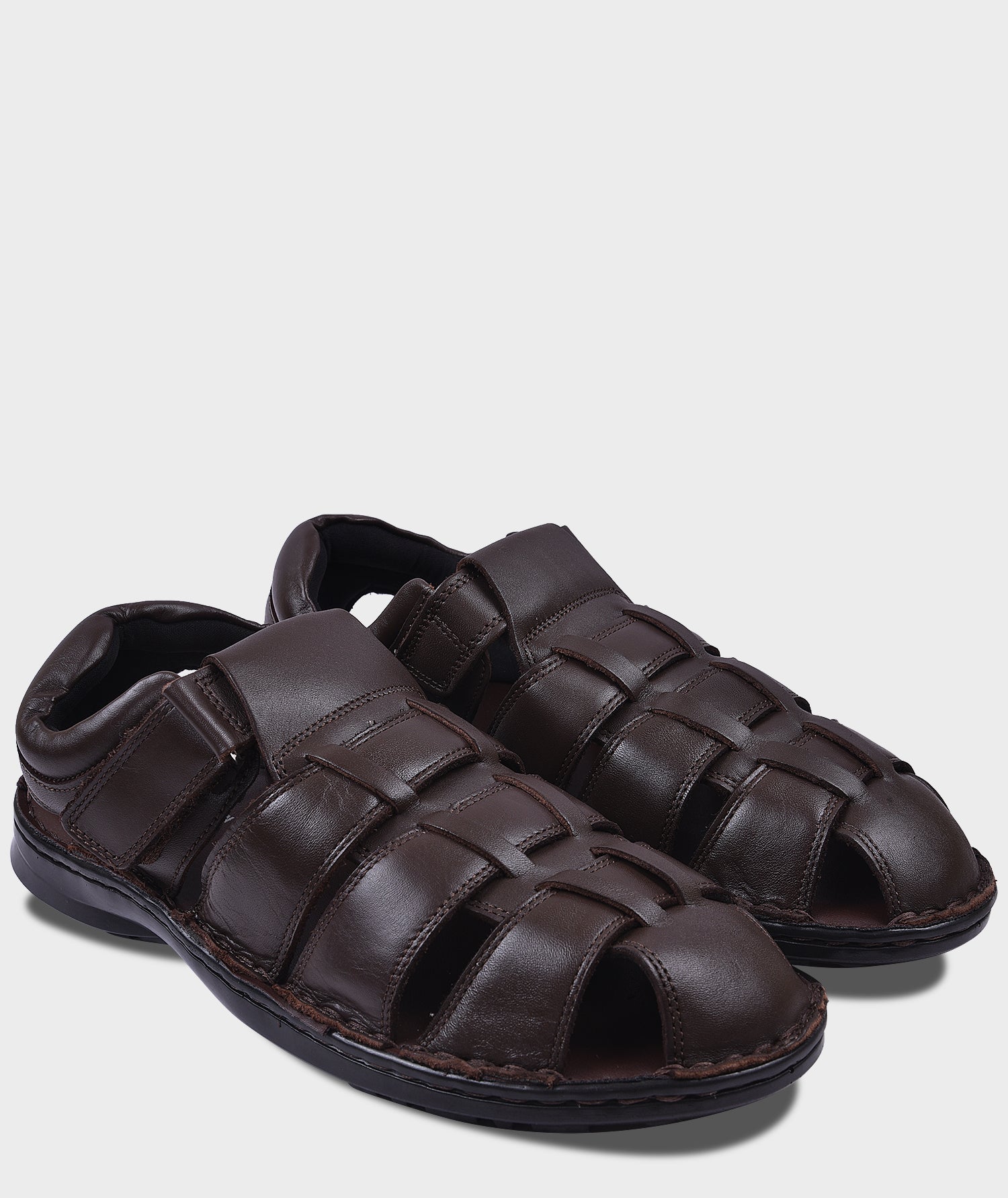 Leather Sandals For Men Brown LW2377