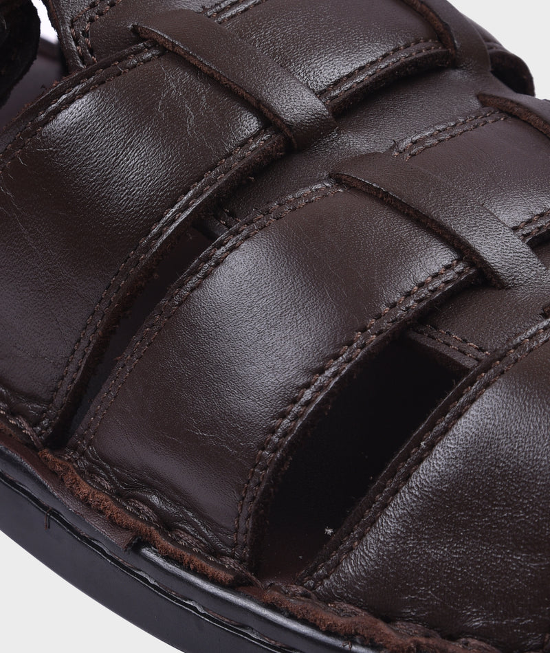 Leather Sandals For Men Brown LW2377