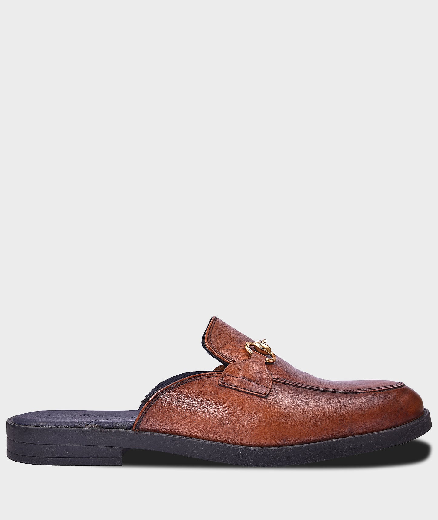 Belgian Buckle Tan Loafer Shoes For Men