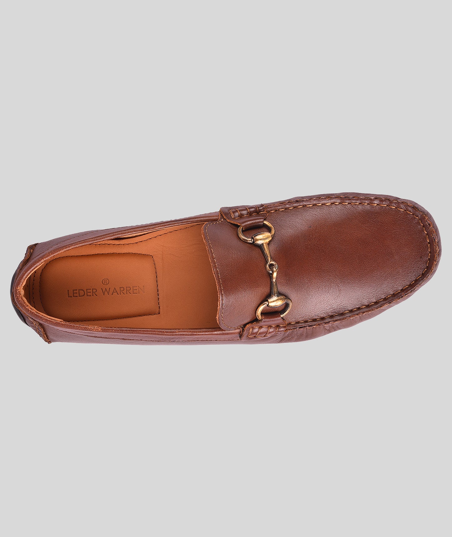 Leather Buckle Men's Leather Tan Loafers Shoes
