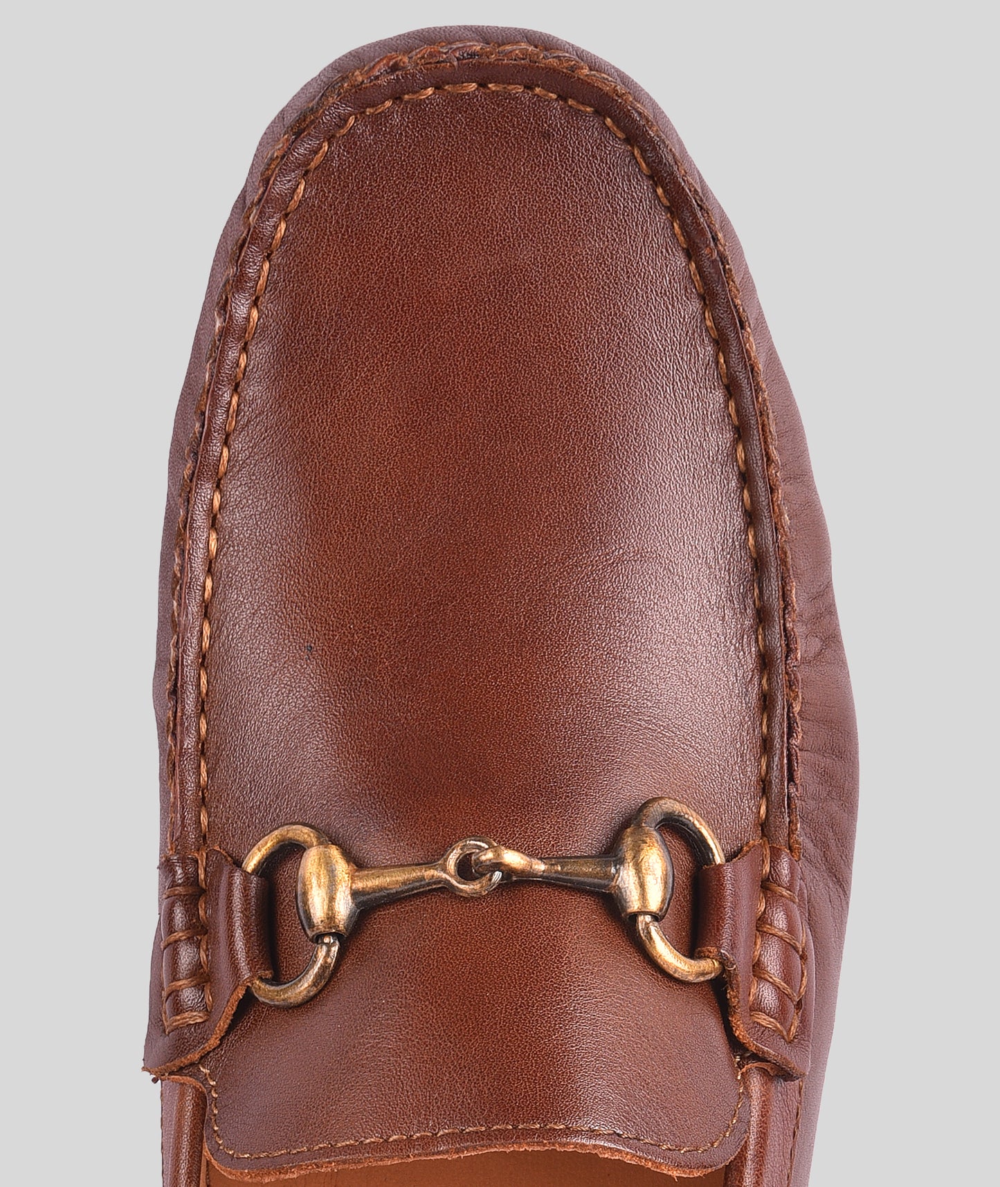 Leather Buckle Men's Leather Tan Loafers Shoes