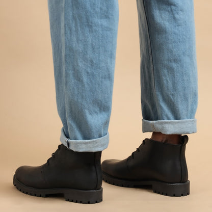 Leather Boots For Men Black