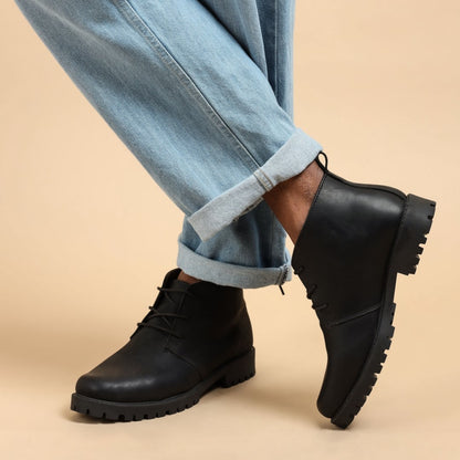 Leather Boots For Men Black