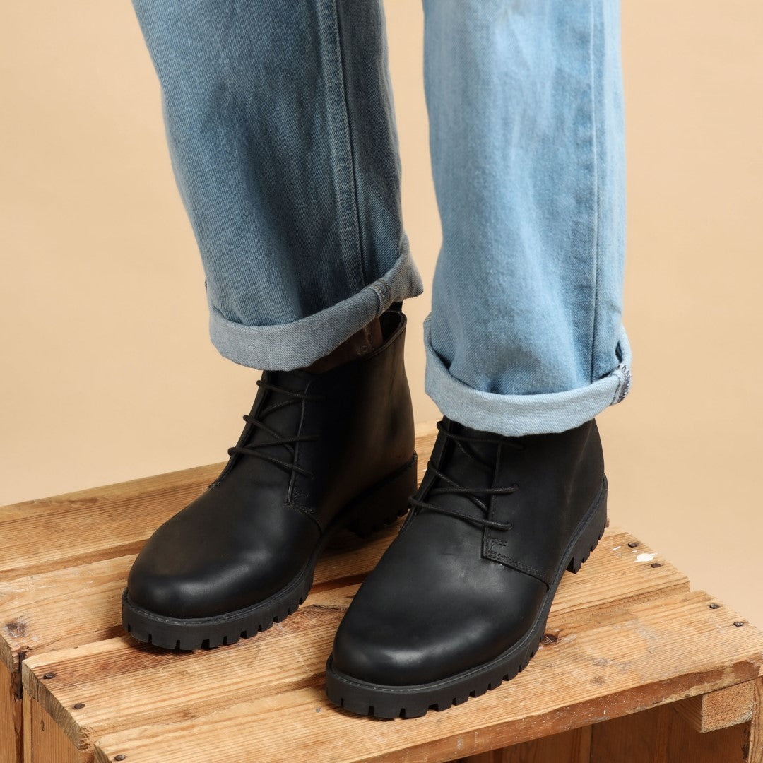 Leather Boots For Men Black