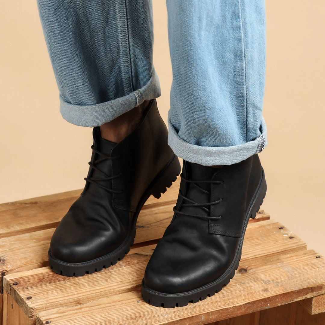 Leather Boots For Men Black