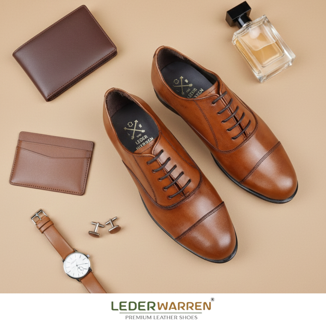 Leandro Men's Oxford Tan Leather Formal Shoes