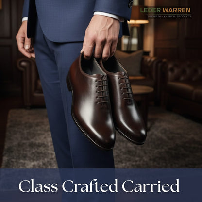 Italian Derby Shoes – Whole Cut Brown Genuine Leather | Leder Warren