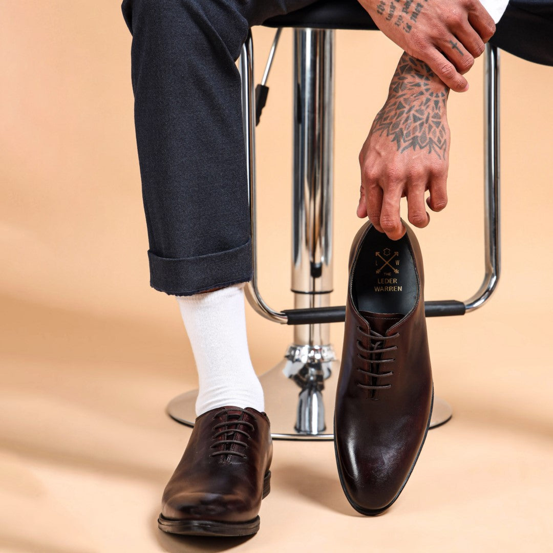 Italian Derby Shoes – Whole Cut Brown Genuine Leather | Leder Warren