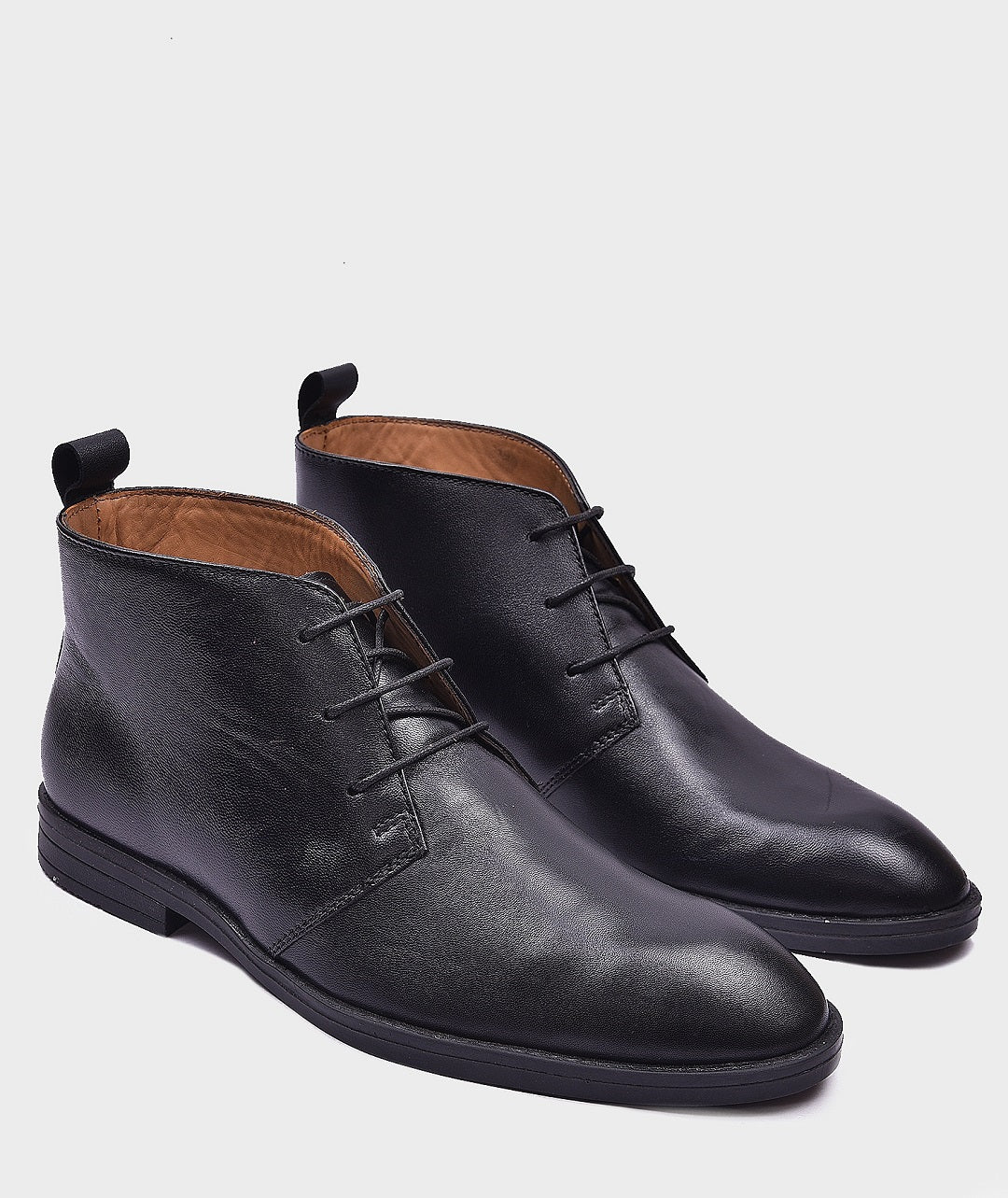 Lederwarren Black Ankle Leather Boot for men