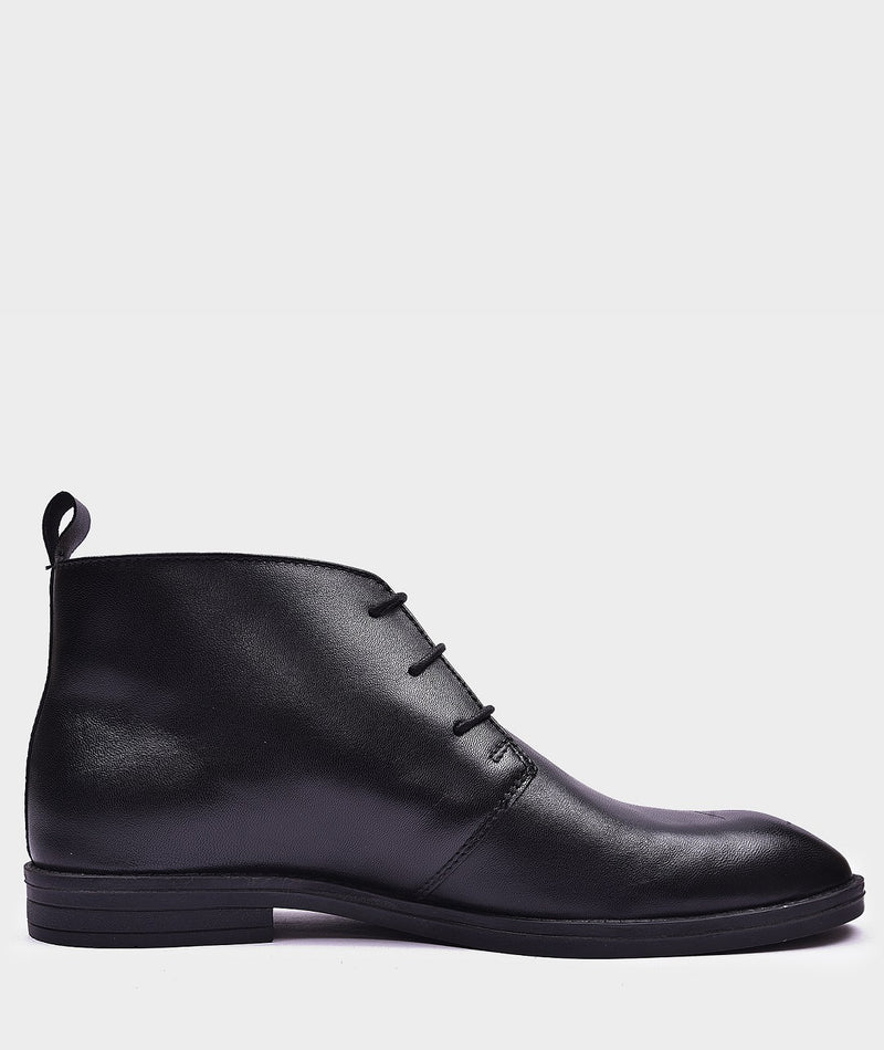 Lederwarren Black Ankle Leather Boot for men