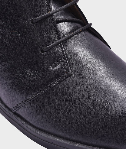 Lederwarren Black Ankle Leather Boot for men