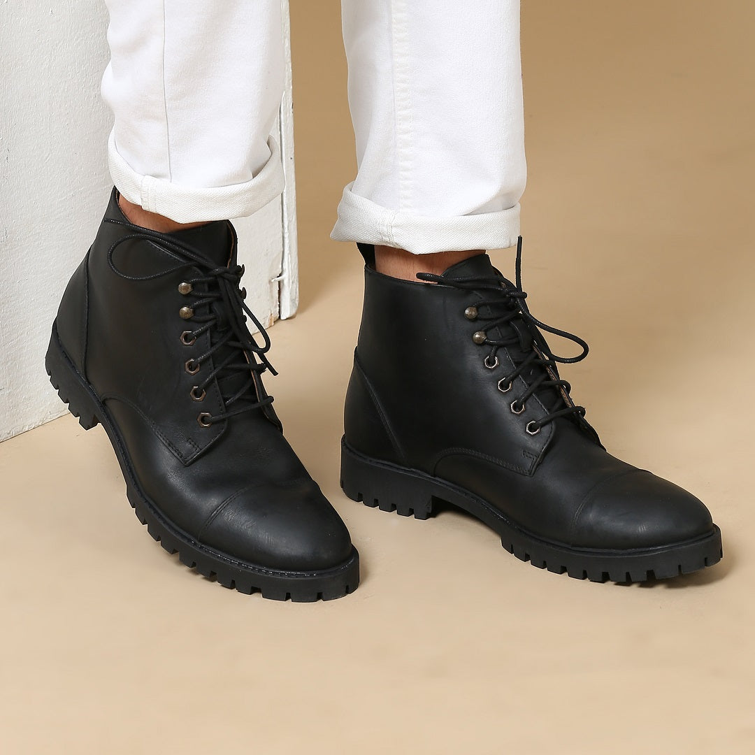 Men's Black Leather Riding Boots | Leder Warren