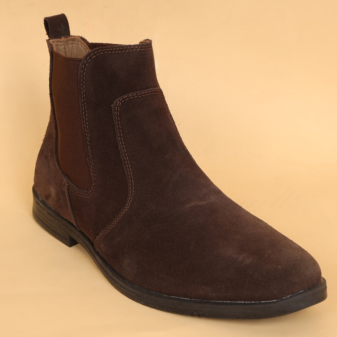 Modern leather boot featuring contemporary details and premium material.
