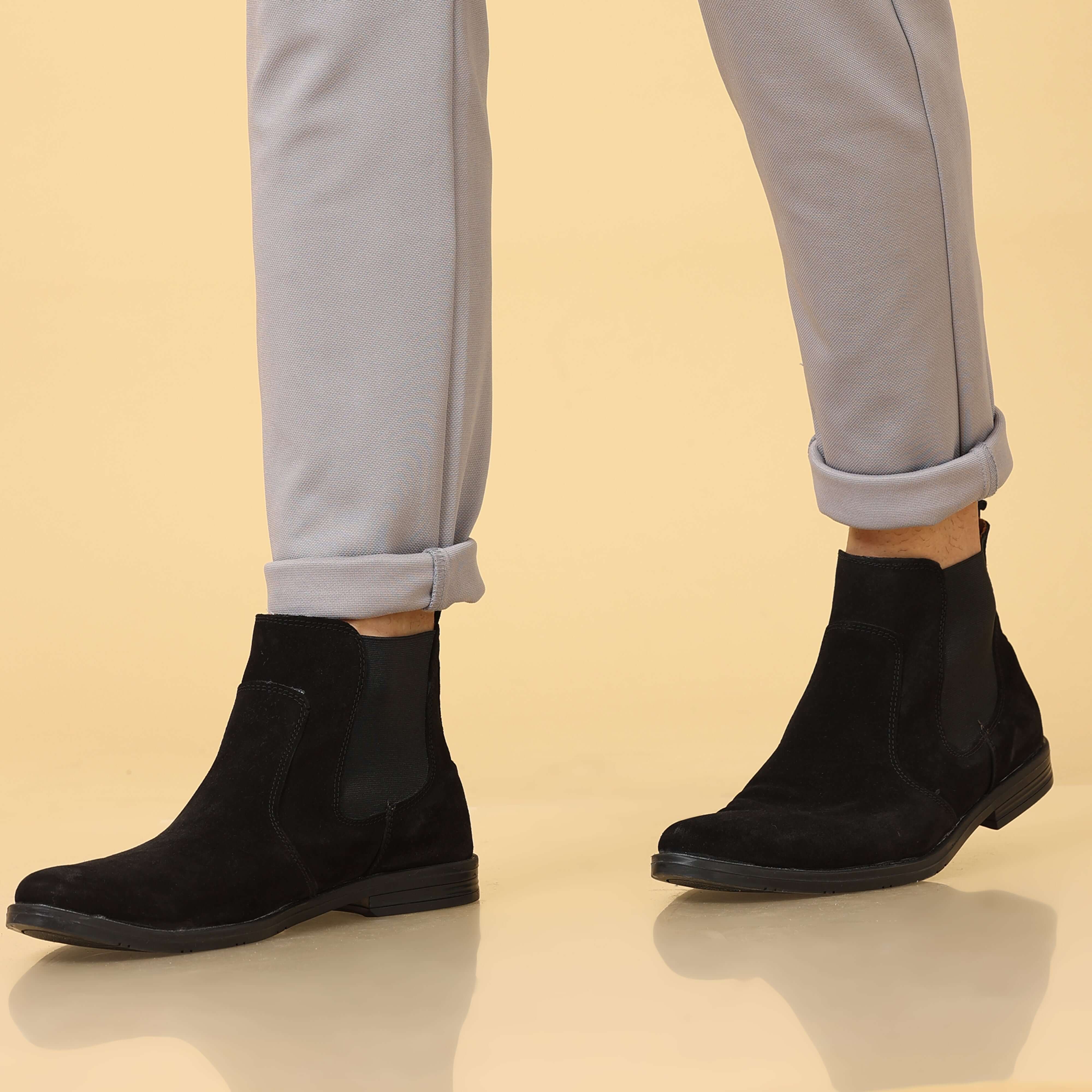 Leder warren Chelsea Leather Boots for Men Black