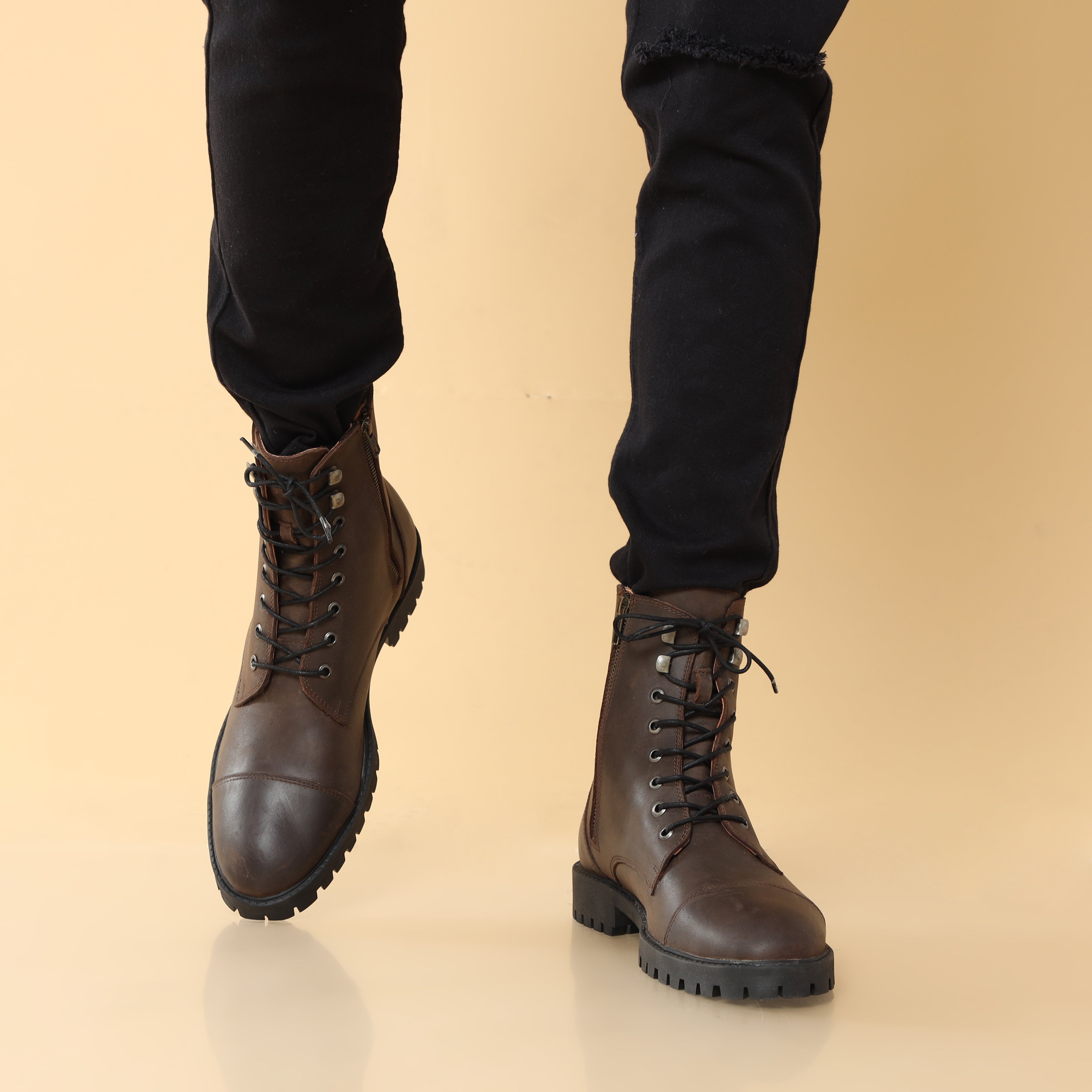 High Ankle Riding Leather Boots For Men