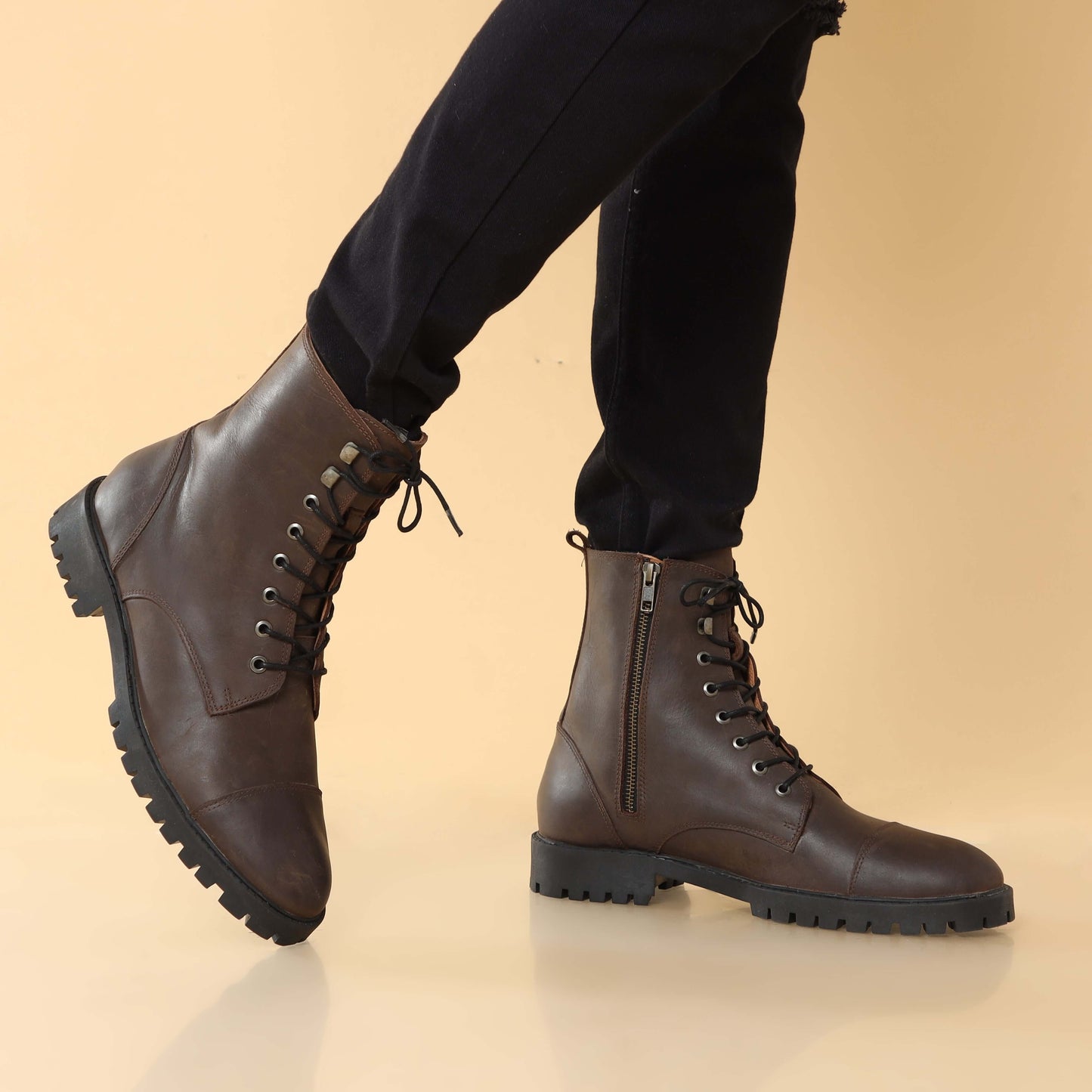 High Ankle Riding Leather Boots For Men