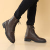 HIGH ANKLE RIDING OIL PULL BROWN