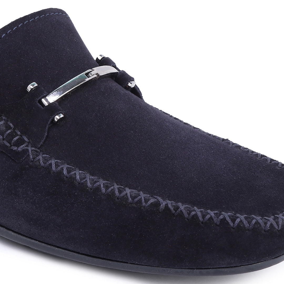 Lederwarren Navy Blue Loafer Shoes