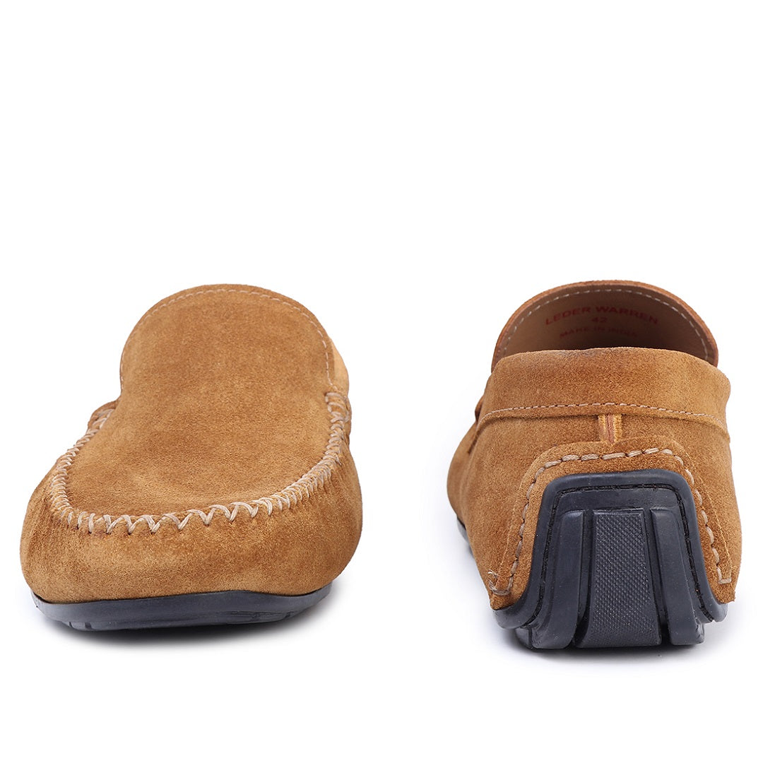 Lederwarren Suede Camel Loafer Shoes For Men